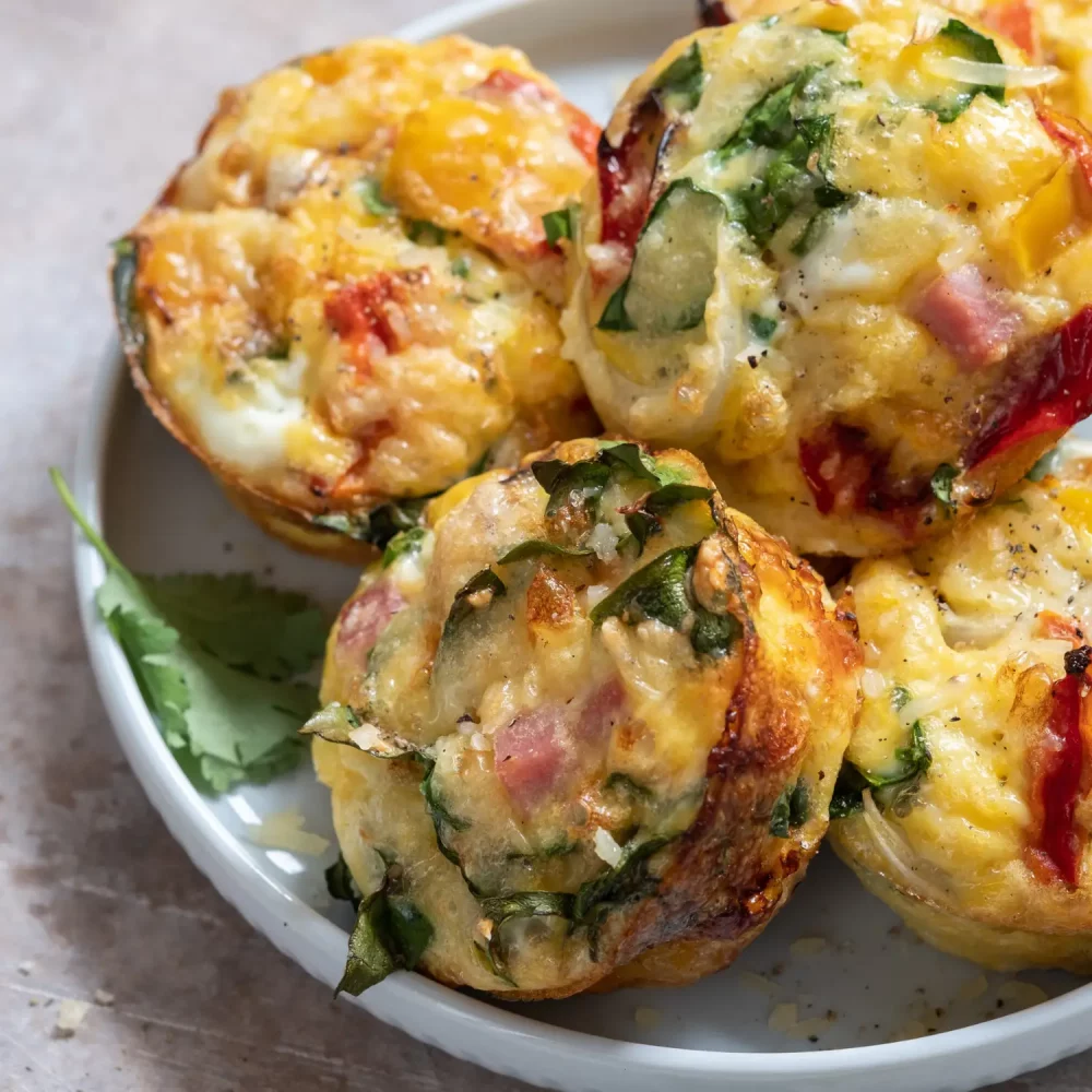 Muffins de espinaca y jamón