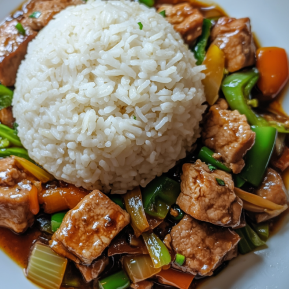 Asiento al estilo mongoliano con arroz