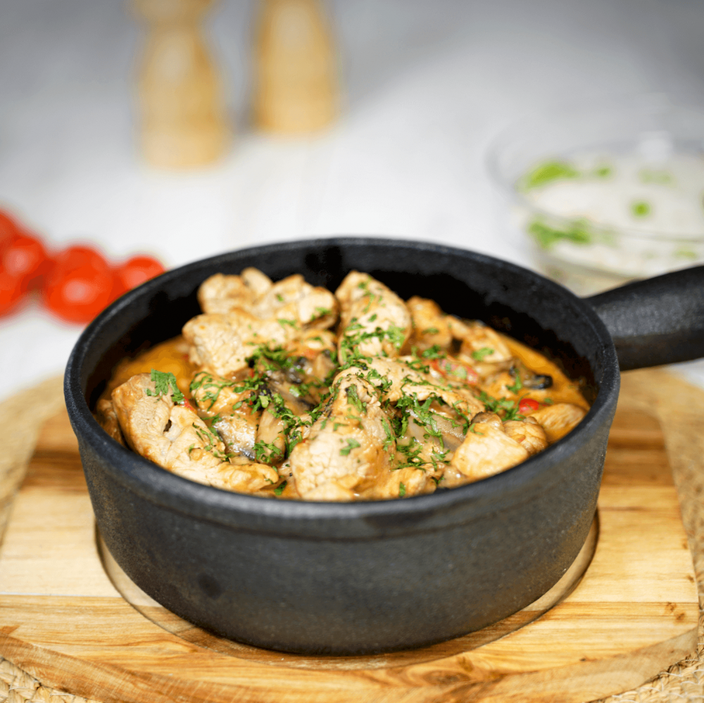 Guiso de Pulpa de Cerdo con Tomate y Arroz Arvejado