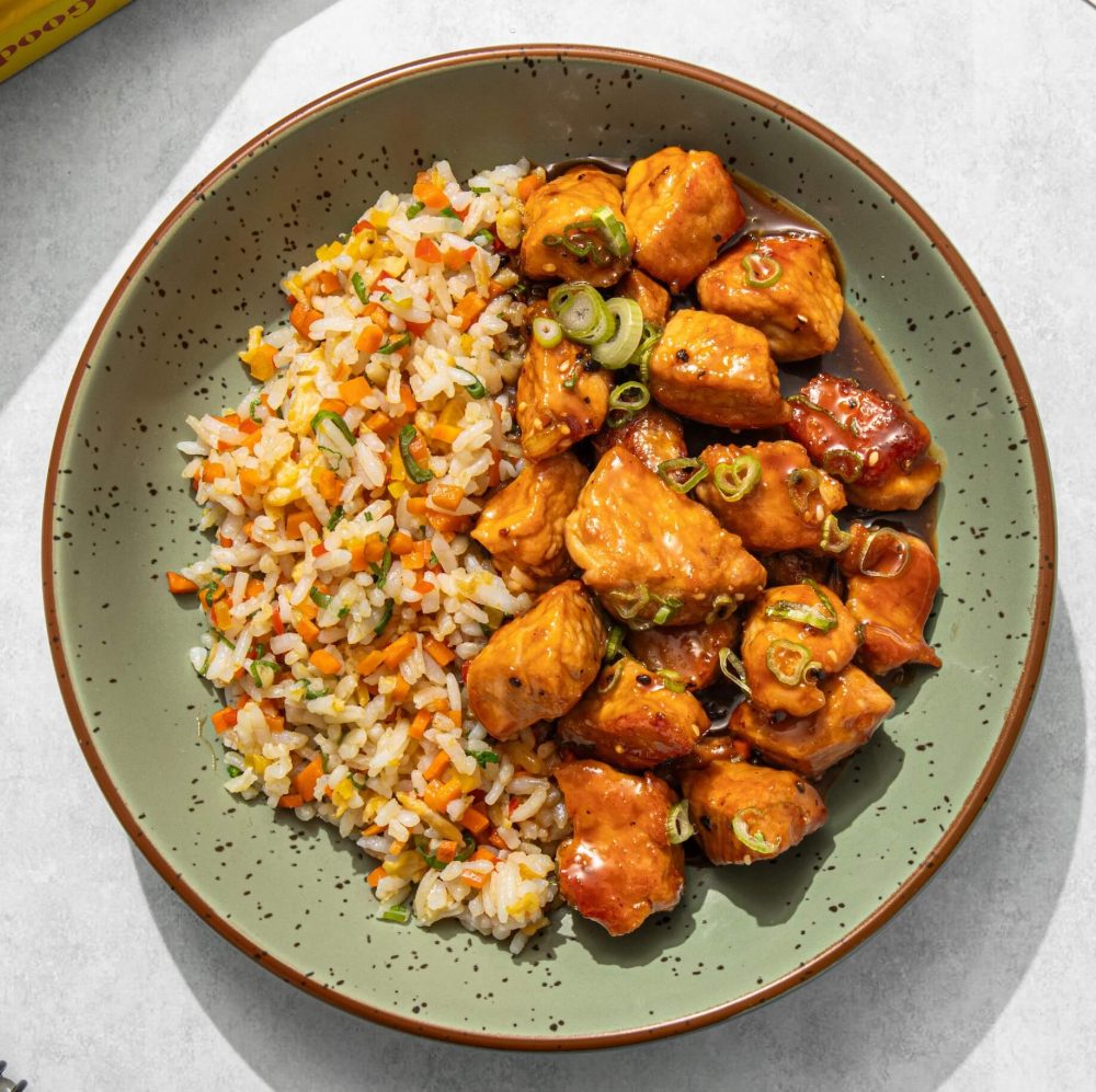 Cerdo a la Miel con Arroz Chaufán